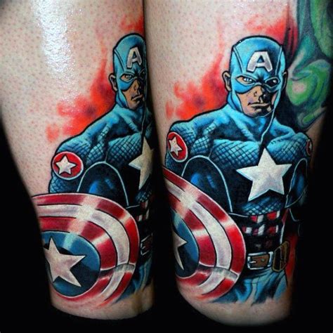 tatuajes del capitan america|Tatuaje Capitán América, el mítico héroe de los。